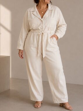 Banana Republic Cream Utility Jumpsuit NWT XXL